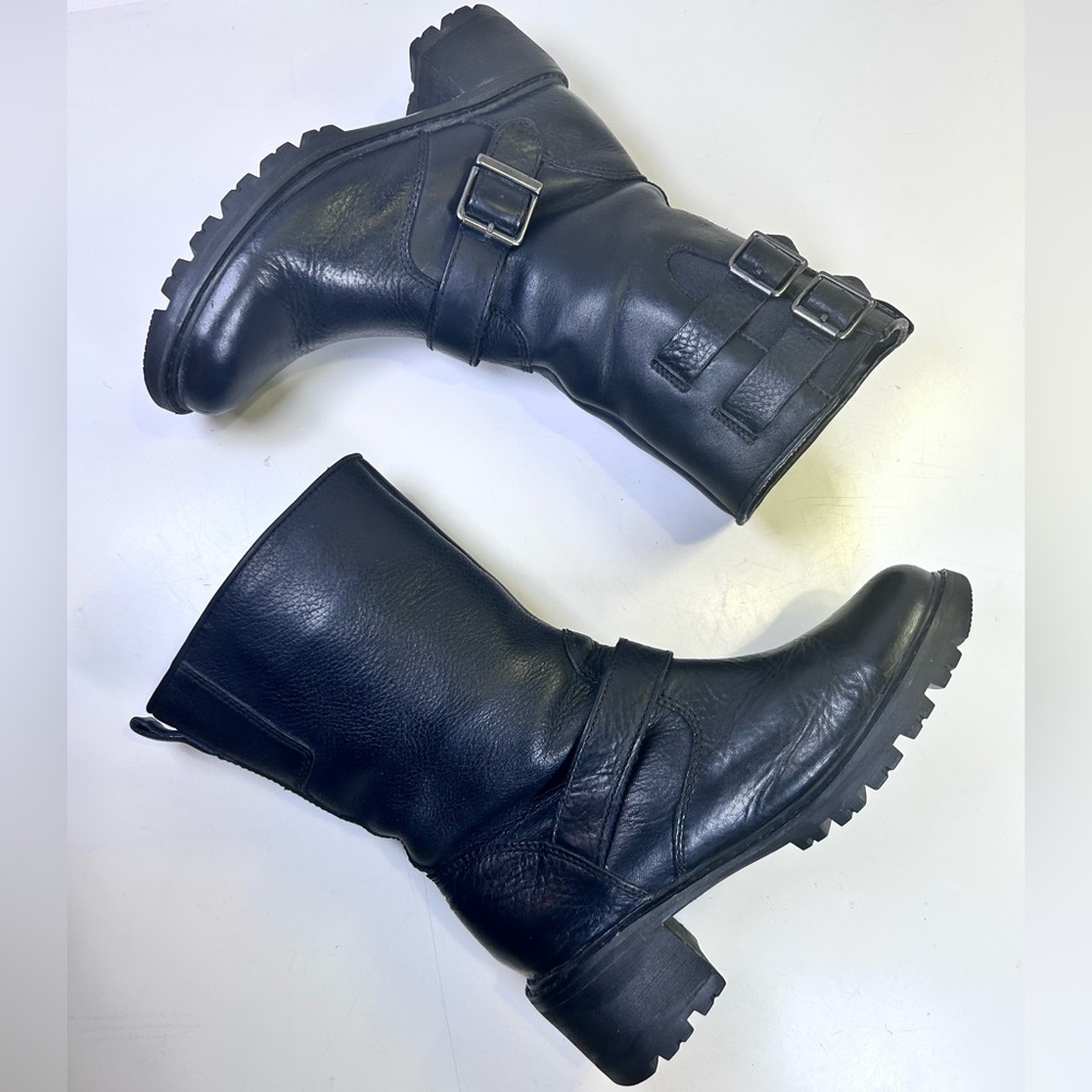 Rockport Hydro-Shield Black Leather Moto Buckle Waterproof Boots Size 6.5. - Picture 3 of 15